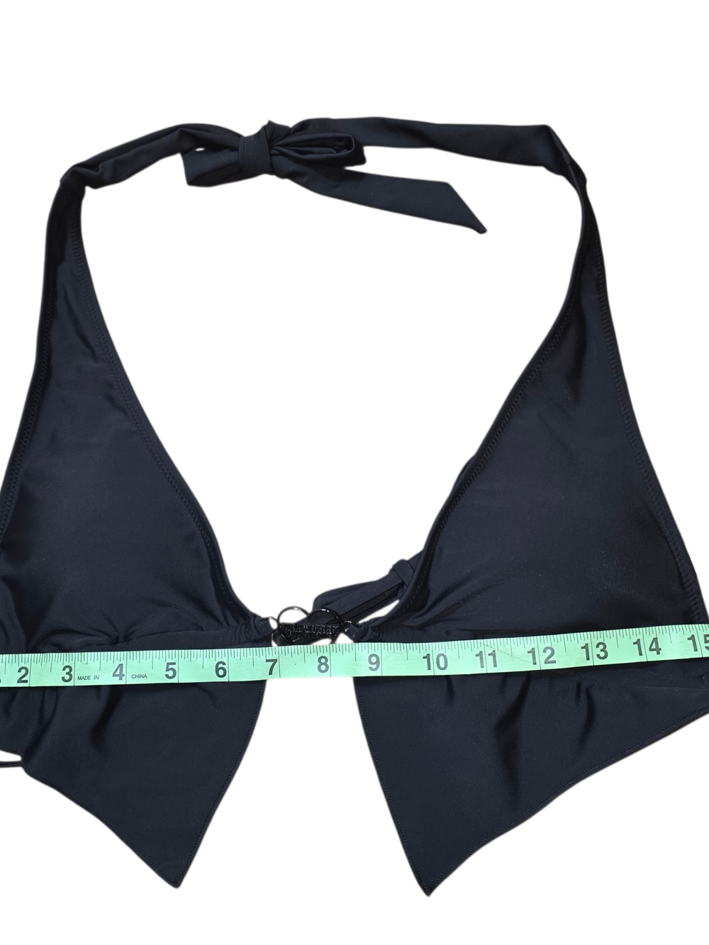 Strawberry Milk Mob Black Bikini Set M Y2K Triangle Tie Swim Minimal Chic - Picture 4 of 10
